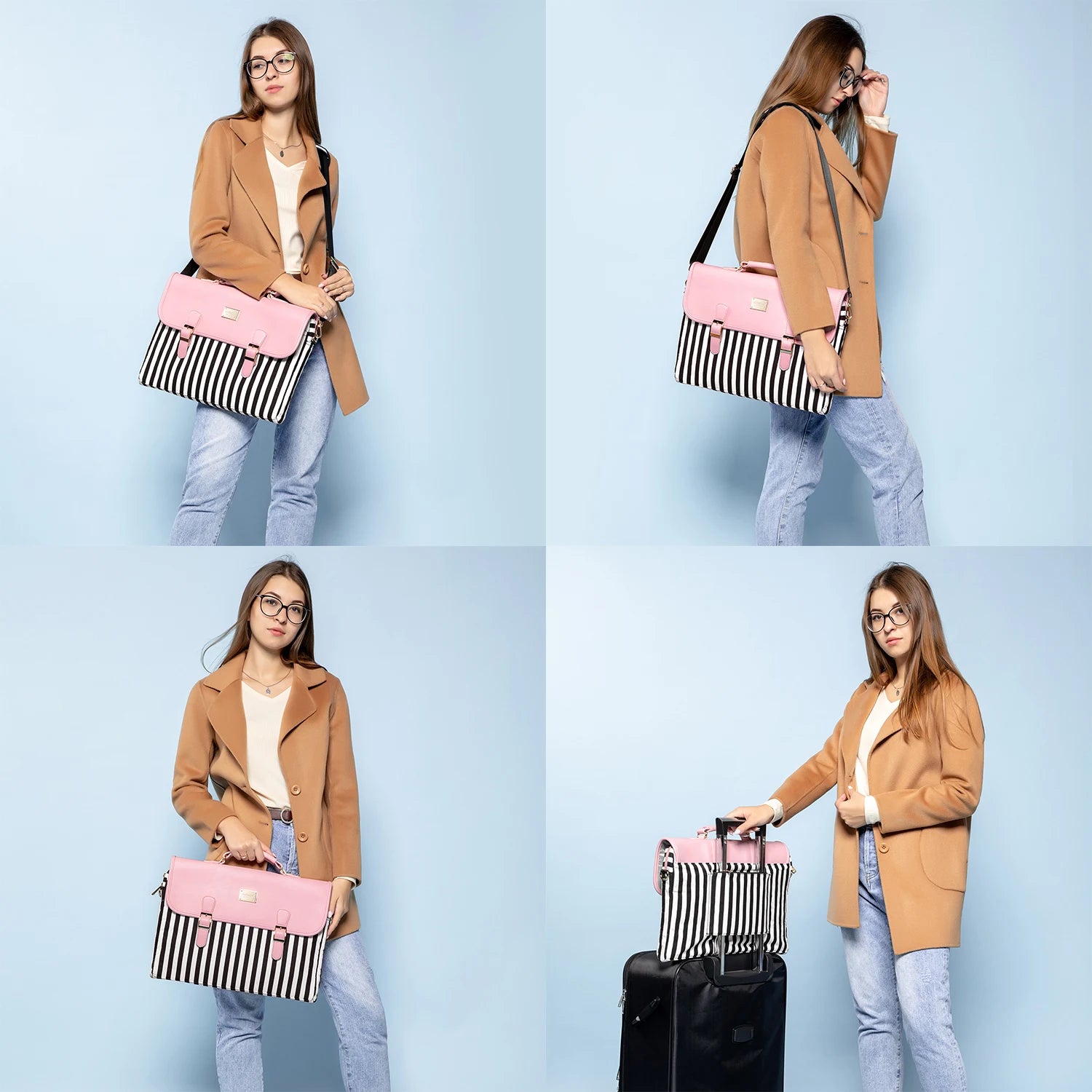 JMT-478922 Stylish 15.6 Inch Laptop Handbag for Women - Versatile Shoulder Satchel Bag for Work and Daily Use
