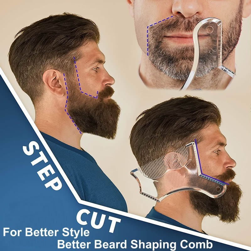 JMT-479242 8-in-1 Men's Beard Comb, Durable ABS Material, Multi-Functional Grooming Tool, Various Colors Available