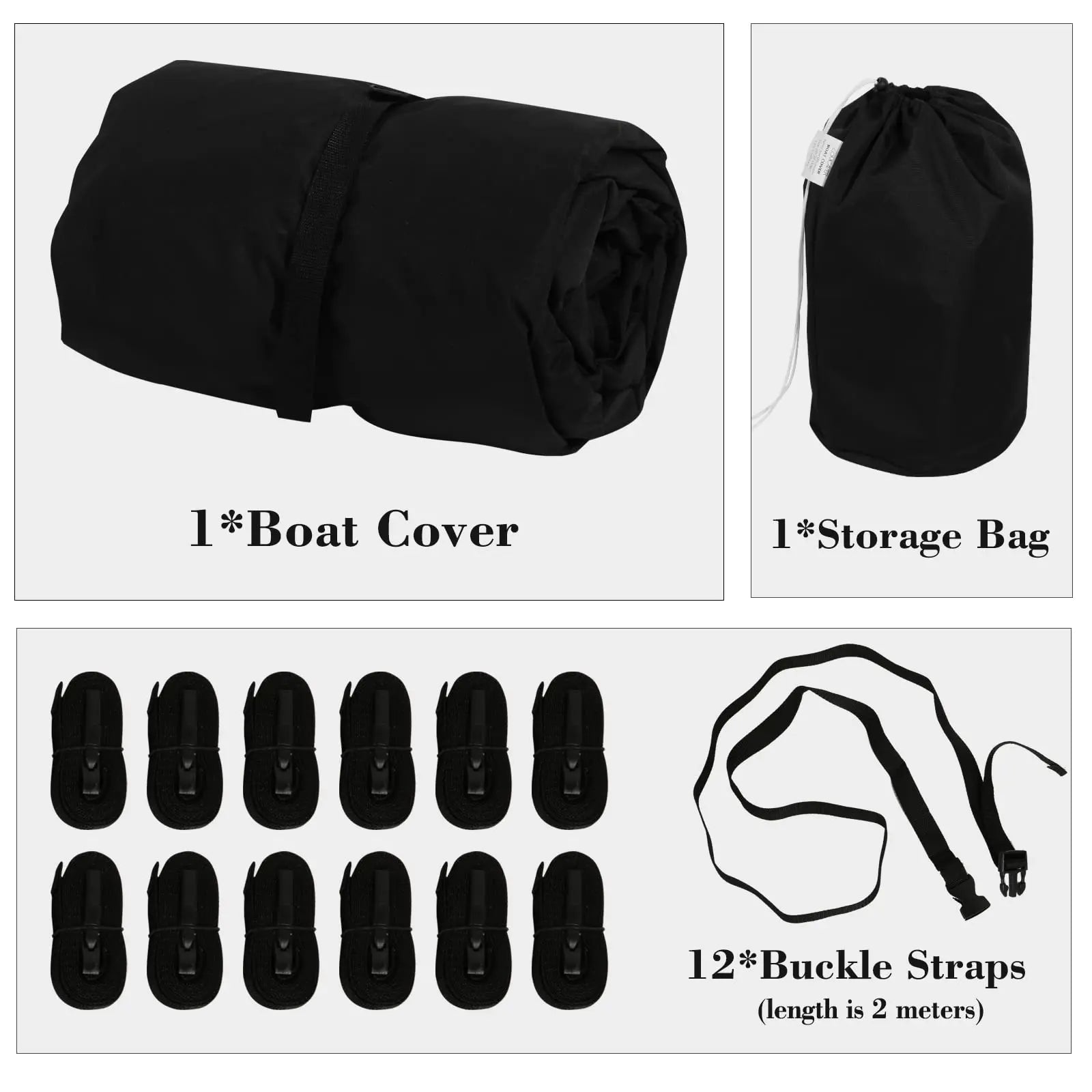 JMT-479882 Heavy Duty Waterproof Boat Cover for Centre Console Boats, 900D Oxford Cloth, Durable Protection