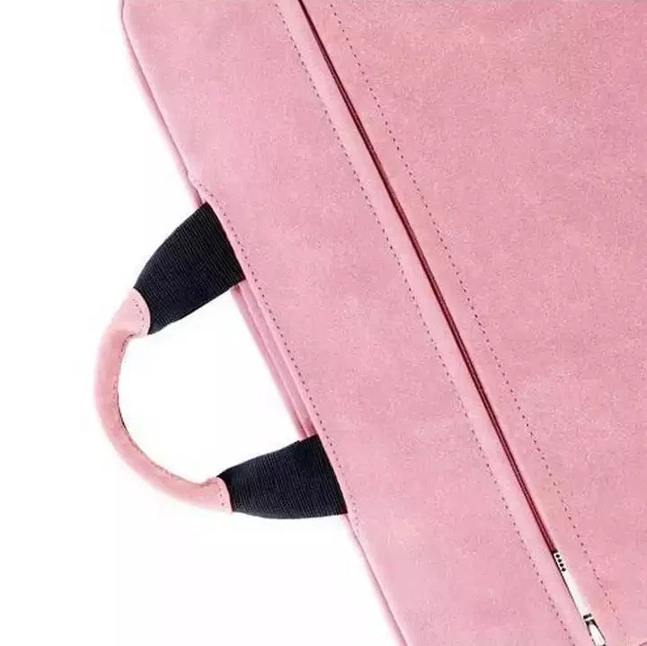 JMT-480074 Durable Waterproof Suede Leather Laptop Bag for 15.6 Inch Computers with Folding Handle