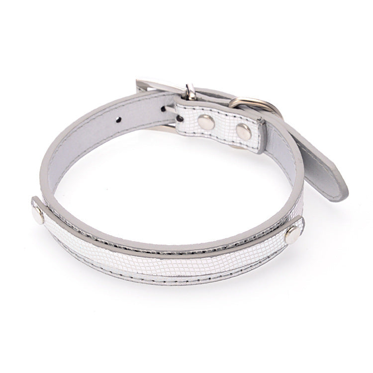 JMT-480074 Personalized Snake and Crocodile Pattern Dog Collar with Adjustable Sizes