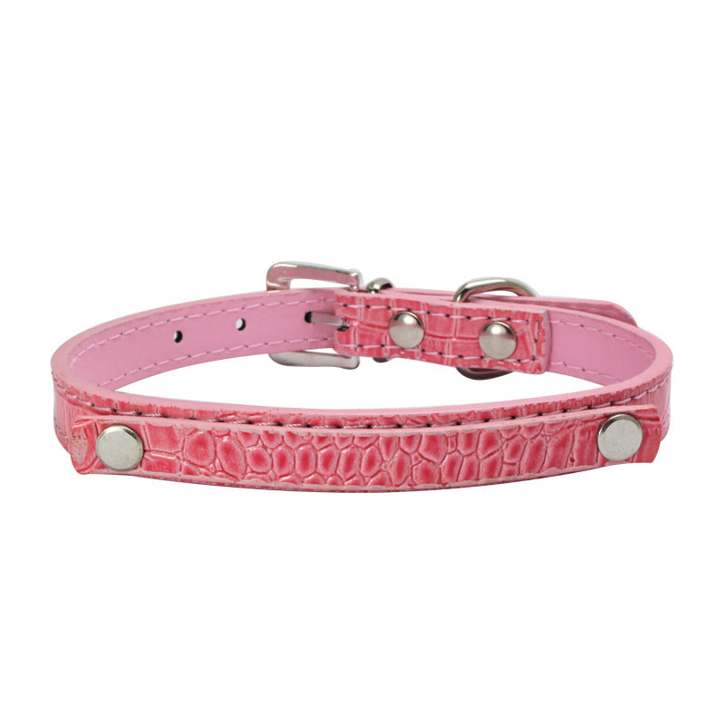 JMT-480074 Personalized Snake and Crocodile Pattern Dog Collar with Adjustable Sizes