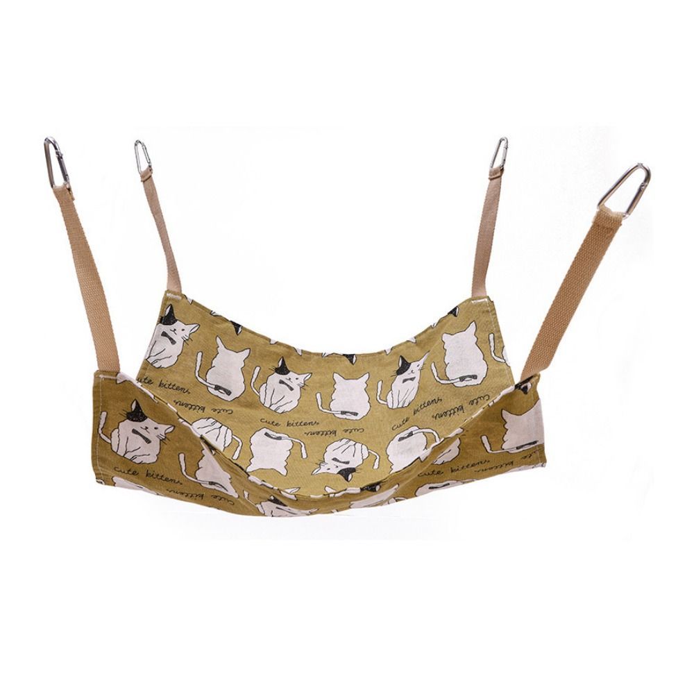 JMT-480266 Cotton Linen Cat Hammock Bed with Hanging Hook - Breathable, Wear-Resistant, Multicolor Design, 47x47cm