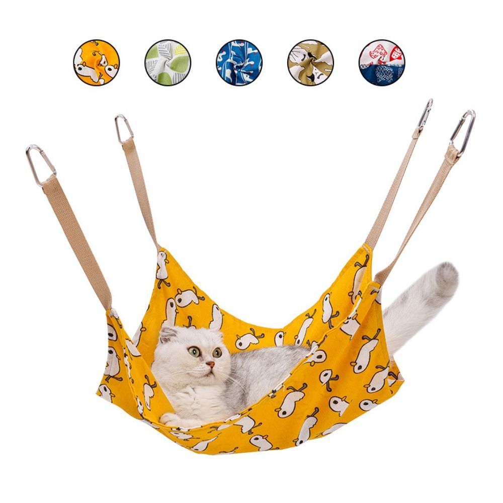 JMT-480266 Cotton Linen Cat Hammock Bed with Hanging Hook - Breathable, Wear-Resistant, Multicolor Design, 47x47cm