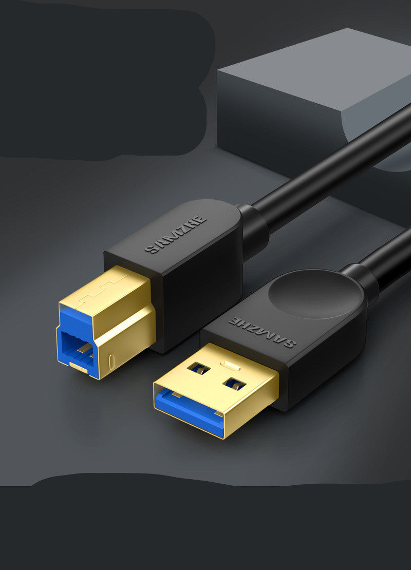 JMT-480586 USB 3.0 Printer Data Cable - Oxygen-Free Copper, Gold-Plated, Available in 0.5m to 3m Lengths