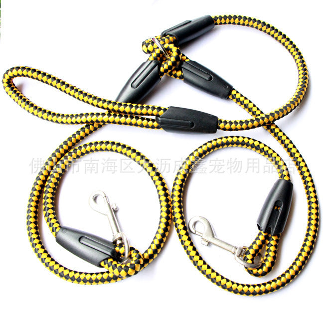 JMT-480906 Double-Ended Nylon Traction Rope with Padded Handles for Dog Walking and Outdoor Activities