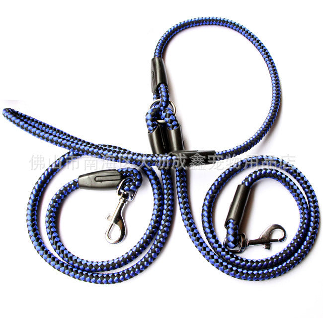 JMT-480906 Double-Ended Nylon Traction Rope with Padded Handles for Dog Walking and Outdoor Activities