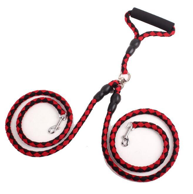 JMT-480906 Double-Ended Nylon Traction Rope with Padded Handles for Dog Walking and Outdoor Activities