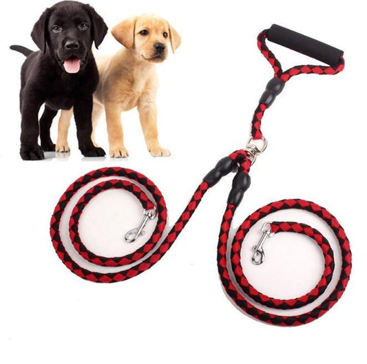 JMT-480906 Double-Ended Nylon Traction Rope with Padded Handles for Dog Walking and Outdoor Activities