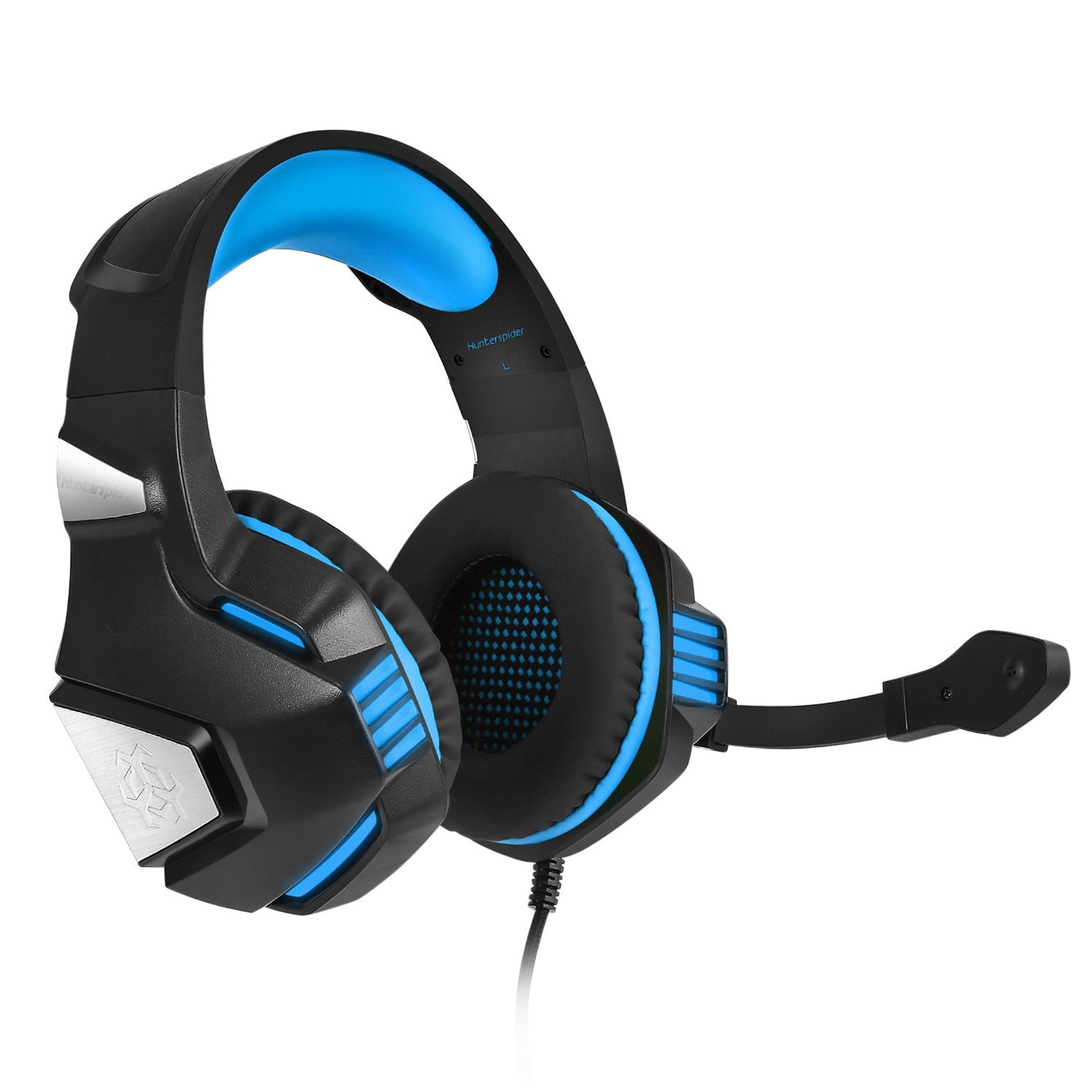 JMT-480906 Wired Gaming Headset with Adjustable Mic and LED Lighting for PC, PS4, Xbox One, and Mobile Devices