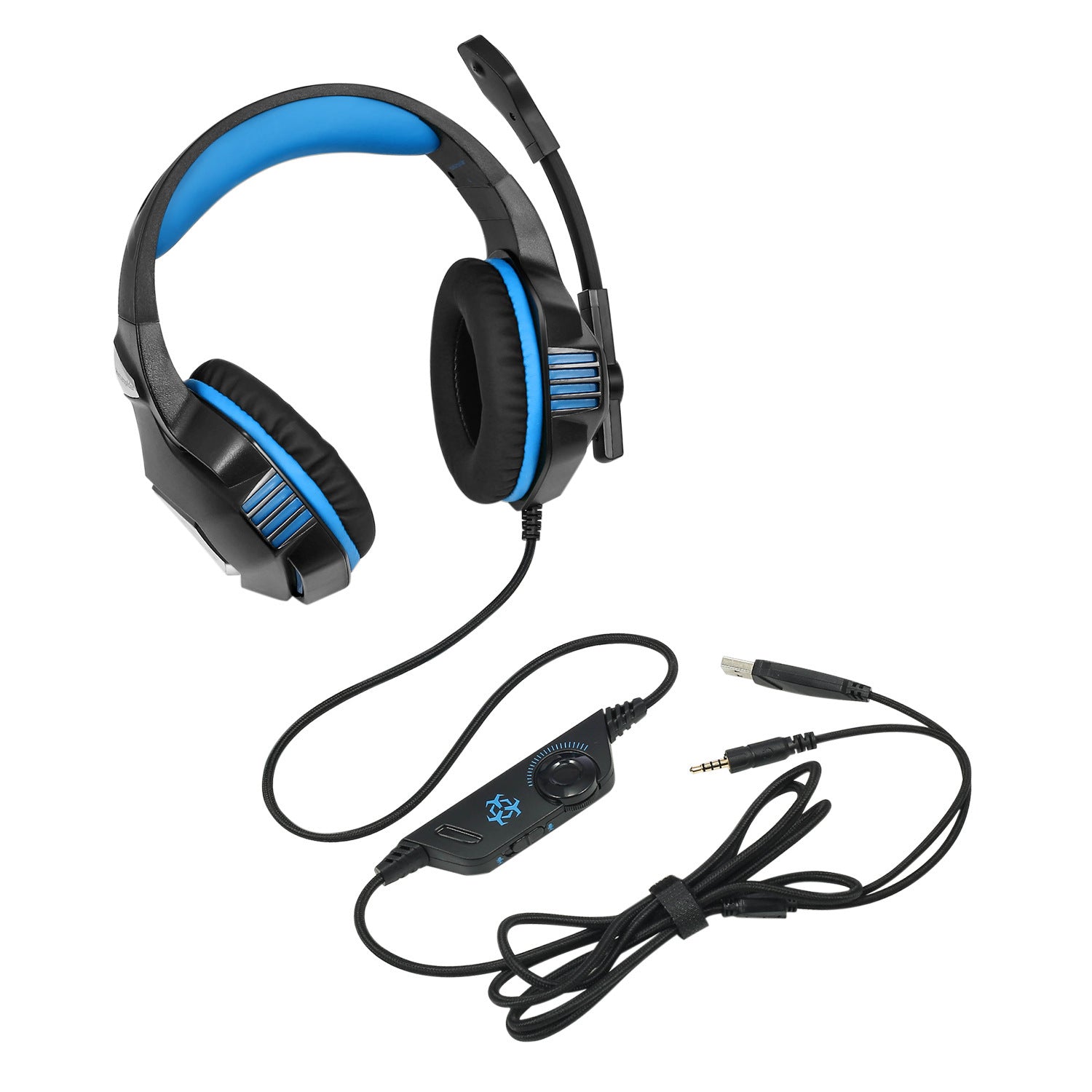 JMT-480906 Wired Gaming Headset with Adjustable Mic and LED Lighting for PC, PS4, Xbox One, and Mobile Devices