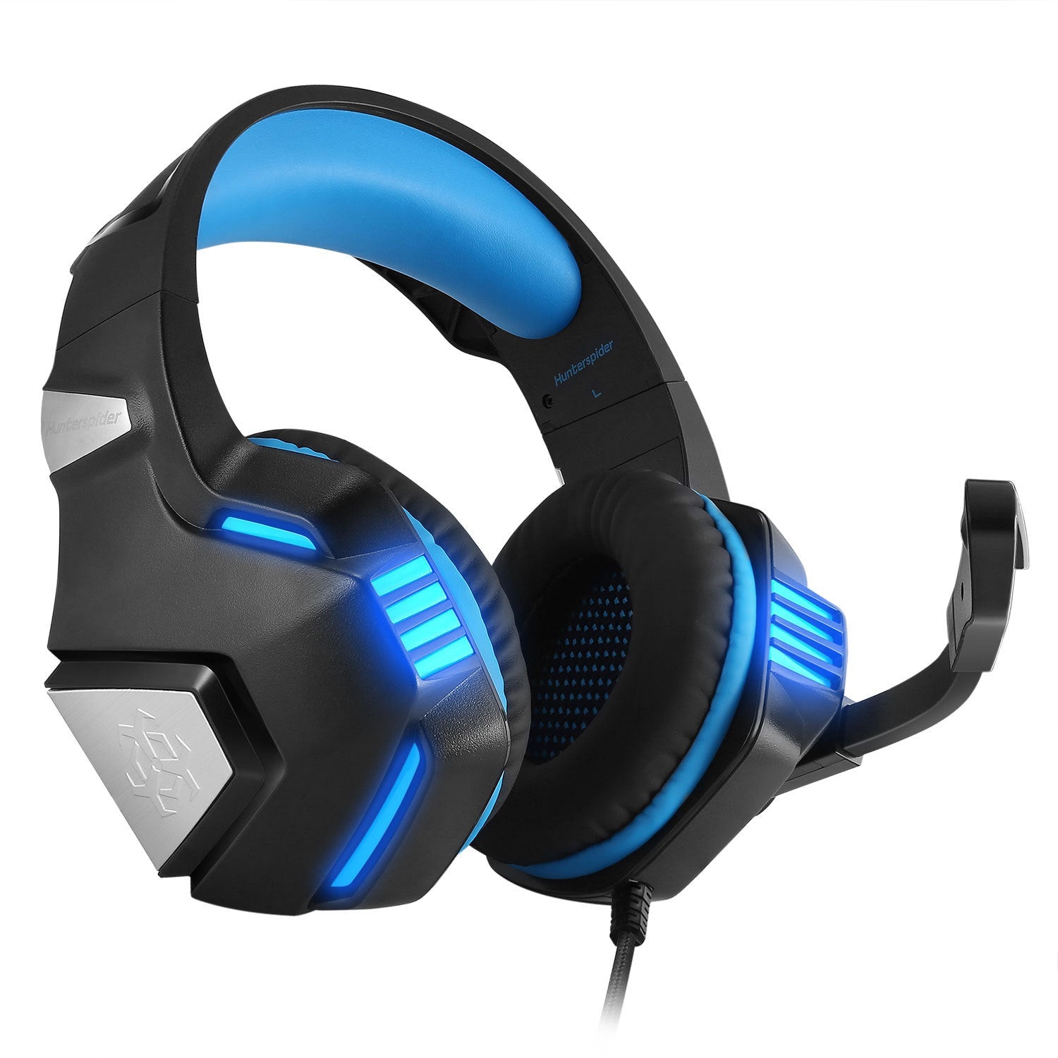 JMT-480906 Wired Gaming Headset with Adjustable Mic and LED Lighting for PC, PS4, Xbox One, and Mobile Devices