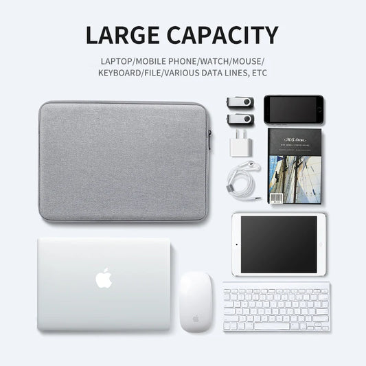 JMT-481226 Soft Polyester Laptop Sleeve for 7.9-15 Inch Macbook and Compatible HP Models