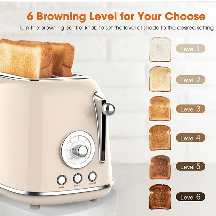 JMT-481354 Multifunctional Retro Electric Toaster 815W with Adjustable Settings