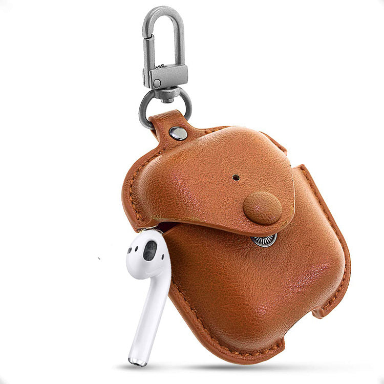 JMT-481546 Compact Clamshell Bluetooth Headset Case - PU Material, Dustproof, Shockproof, Lightweight and Easy to Store