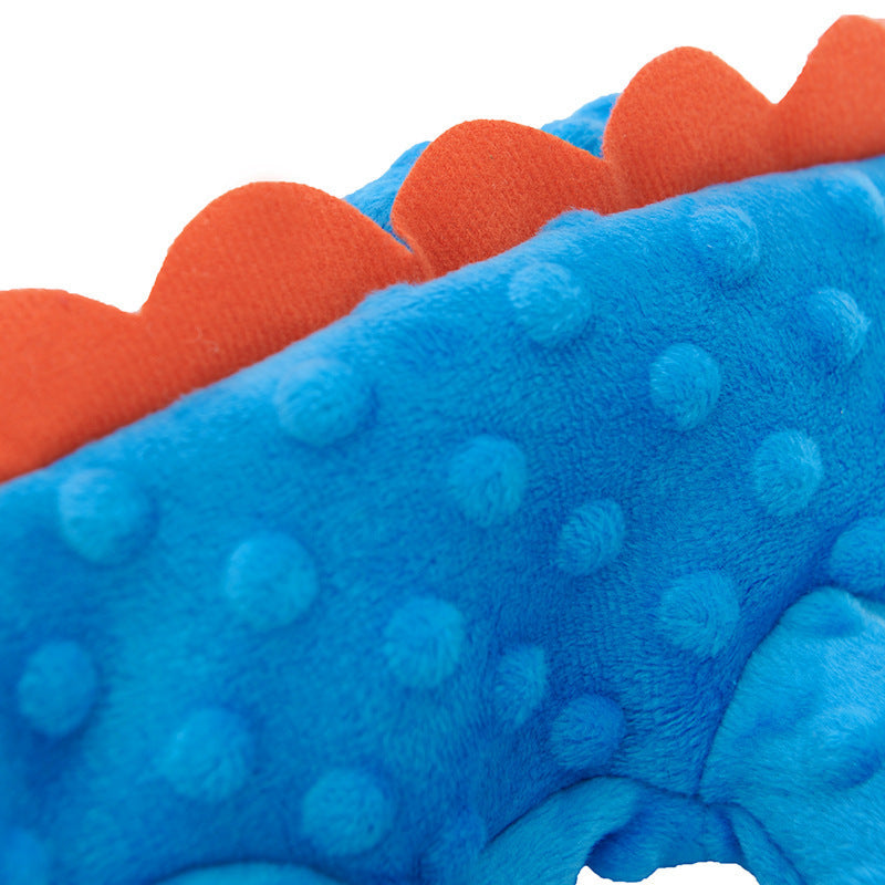 JMT-481546 Large Plush Dog Toy with Sound - Teething & Dental Cleaning Crocodile/Triceratops Design