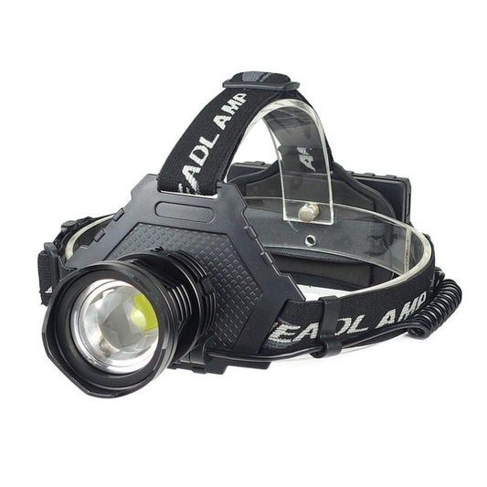JMT-481738 Telescopic Zoom LED Headlight - Waterproof, USB Rechargeable, 50W, 200-500m Range