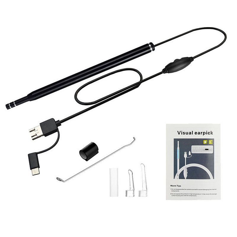 JMT-481802 3-in-1 Ear Spoon Endoscope with 1.3 Million High-Definition Camera and Adjustable LED Lighting