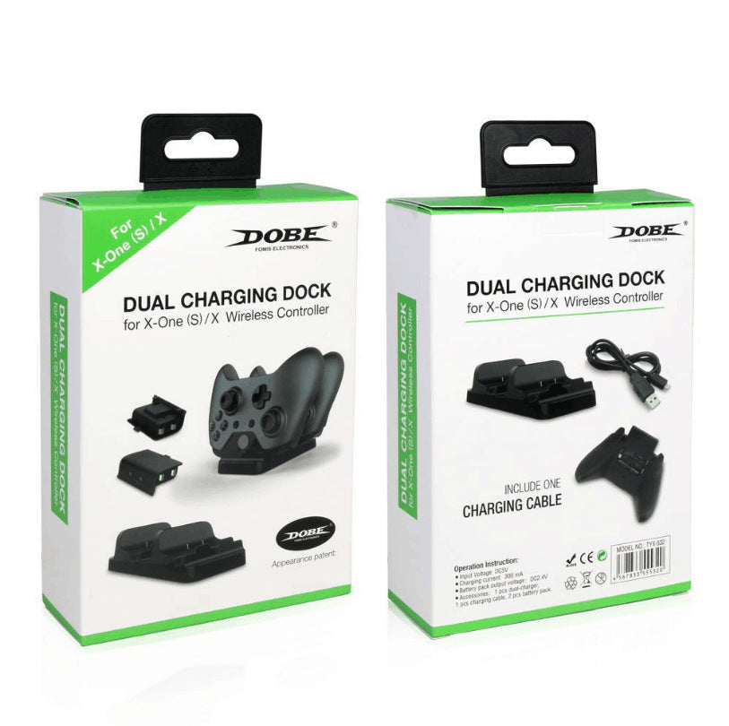 JMT-481866 Dual Battery Charging Kit for Xbox One - Includes Charger and 2 Batteries, USB Interface, ABS Material