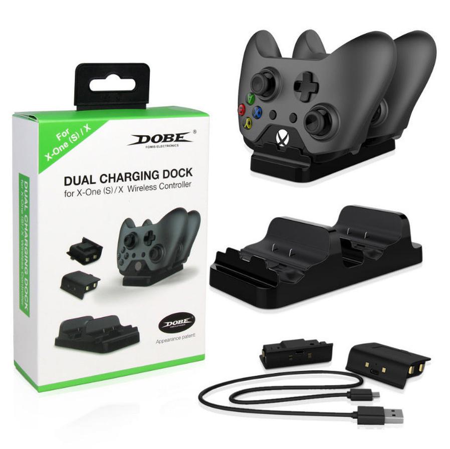 JMT-481866 Dual Battery Charging Kit for Xbox One - Includes Charger and 2 Batteries, USB Interface, ABS Material