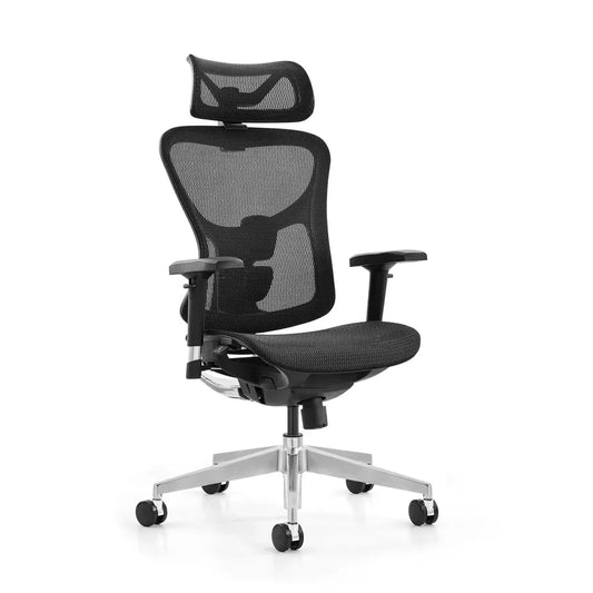 JMT-481994 Ergonomic Grey Mesh Office Chair with Comfortable Nylon Material and Adjustable Features