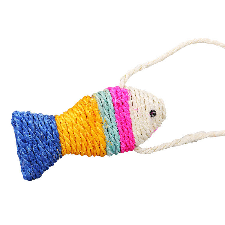 JMT-482378 Sisal Winding Fish Toy for Cats - Engaging Throwing Toy 13cm