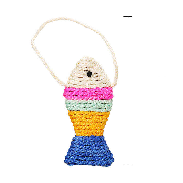 JMT-482378 Sisal Winding Fish Toy for Cats - Engaging Throwing Toy 13cm