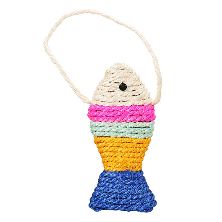 JMT-482378 Sisal Winding Fish Toy for Cats - Engaging Throwing Toy 13cm