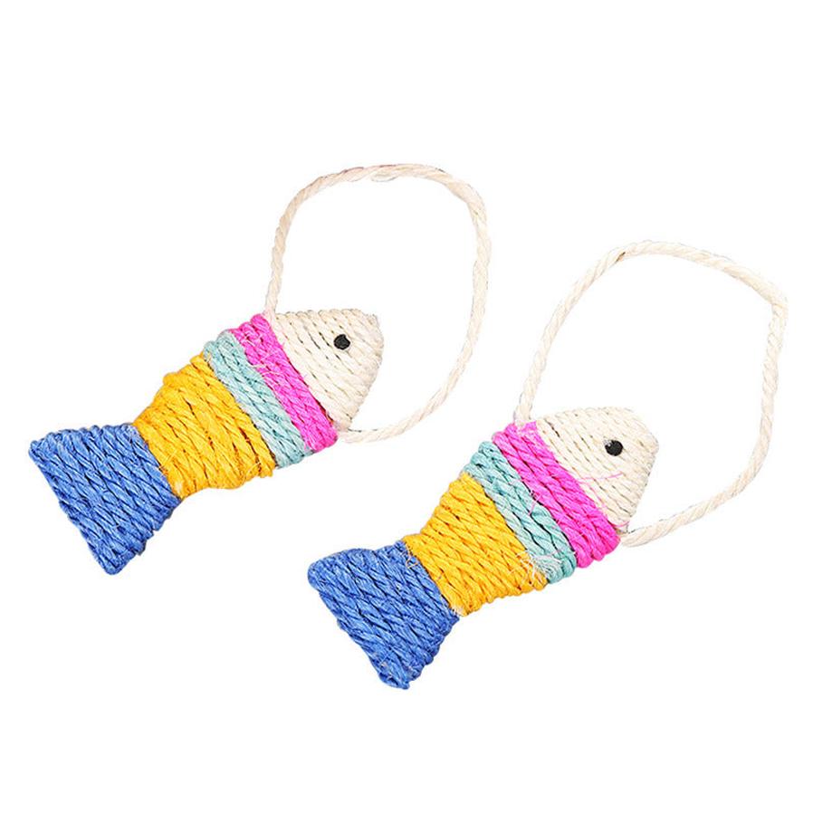 JMT-482378 Sisal Winding Fish Toy for Cats - Engaging Throwing Toy 13cm