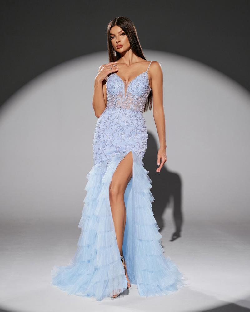 JMT-482634 Elegant Blue Evening Dress for Women - SH0207 Model
