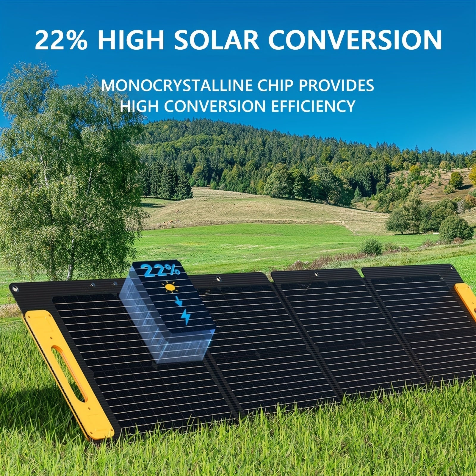 JMT-482890 100W Portable Foldable Solar Panel with USB-C PD3.0, USB-A QC3.0, and DC 20V Output for Camping and Outdoor Activities