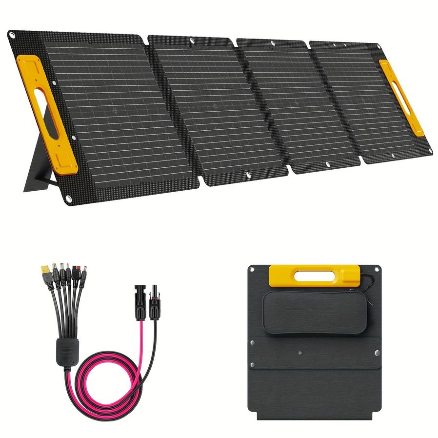 JMT-482890 100W Portable Foldable Solar Panel with USB-C PD3.0, USB-A QC3.0, and DC 20V Output for Camping and Outdoor Activities