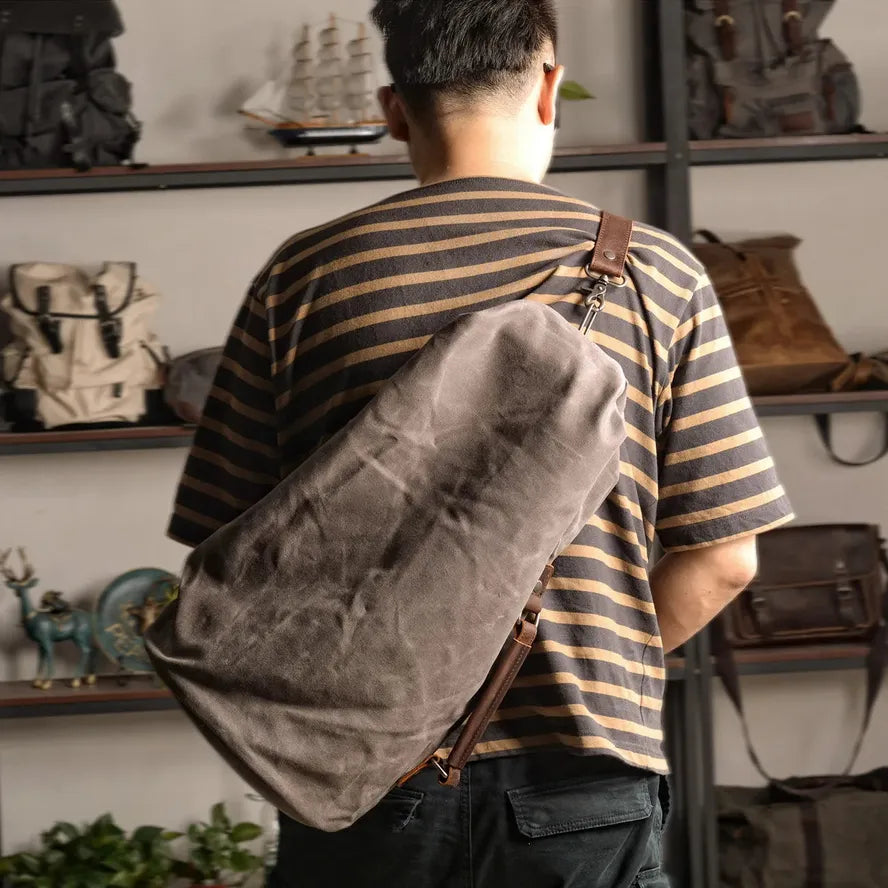 JMT-482954 Casual Cylinder Bag for Short-Distance Travel - Vintage Style Durable Messenger Bag in Multiple Colours