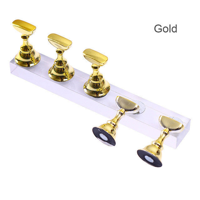 JMT-483018 Nail Art Stand in Gold, Silver, Rose Gold, Black, and White - Plastic Nail Tool Storage Solution