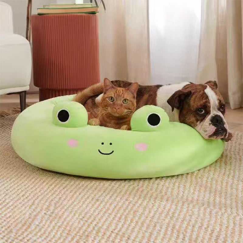 JMT-483018 Ultra-Soft Plush Shark and Maui Pineapple Bolster Pet Beds - Large, Snuggly & Non-Skid Design