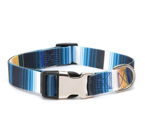 JMT-483210 Ethnic Style Striped Dog Collar - Polyester Cotton, Multiple Patterns and Sizes Available