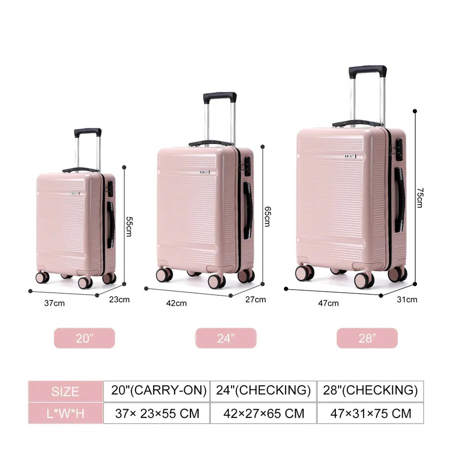 JMT-483274 Luxury Aluminium Trolley Luggage Set in ABS and PC Materials - Available in 20inch, 24inch, and 28inch Sizes