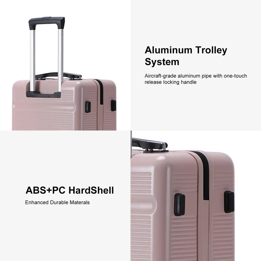 JMT-483274 Luxury Aluminium Trolley Luggage Set in ABS and PC Materials - Available in 20inch, 24inch, and 28inch Sizes
