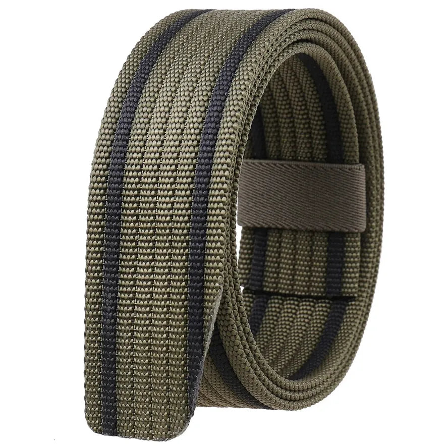 JMT-483466 Braided Tactical Nylon Belt with No Buckle - Casual Wear, Adjustable Length, Durable Design