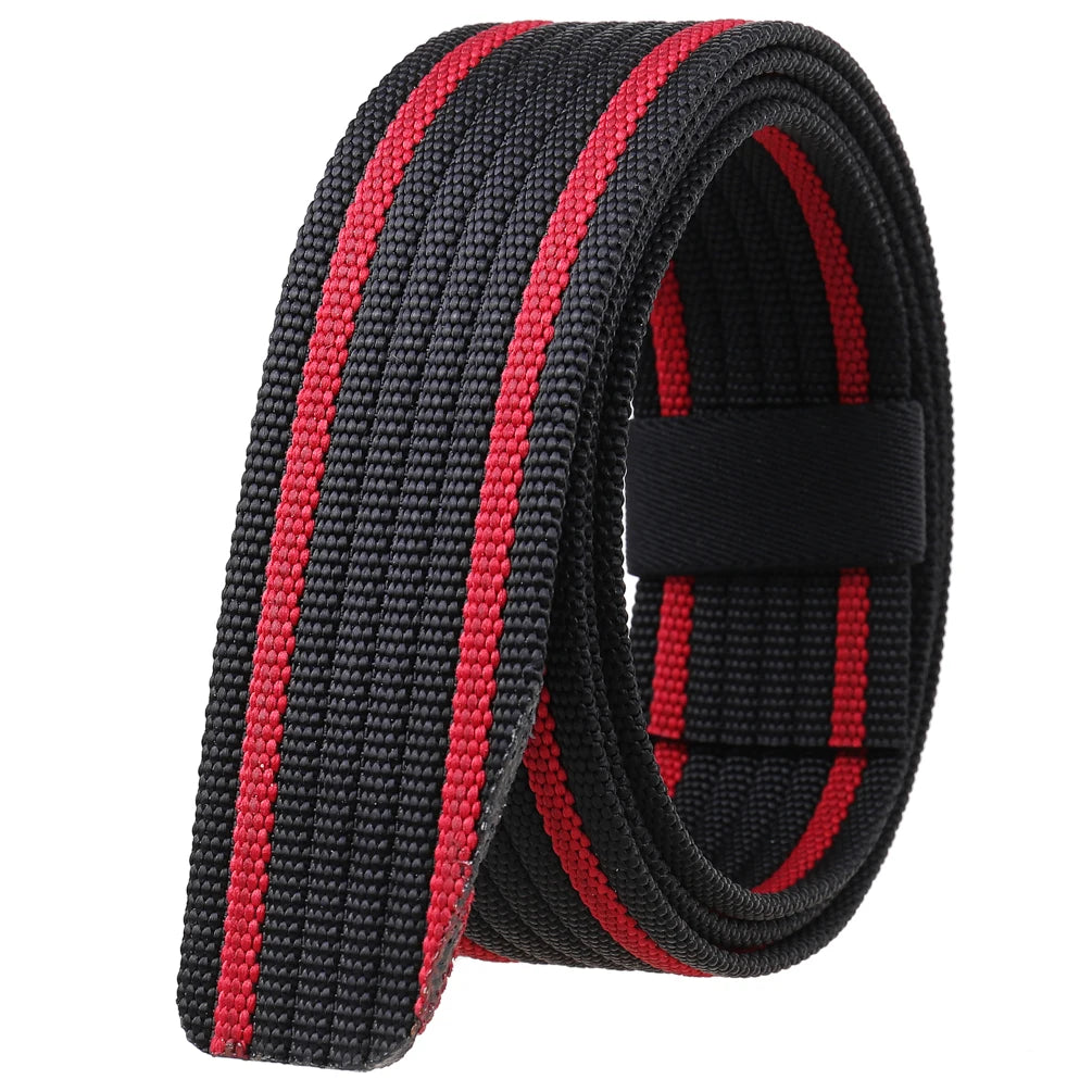 JMT-483466 Braided Tactical Nylon Belt with No Buckle - Casual Wear, Adjustable Length, Durable Design