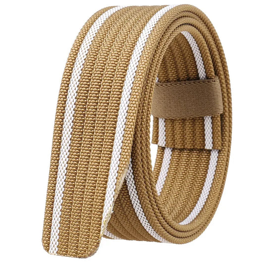 JMT-483466 Braided Tactical Nylon Belt with No Buckle - Casual Wear, Adjustable Length, Durable Design