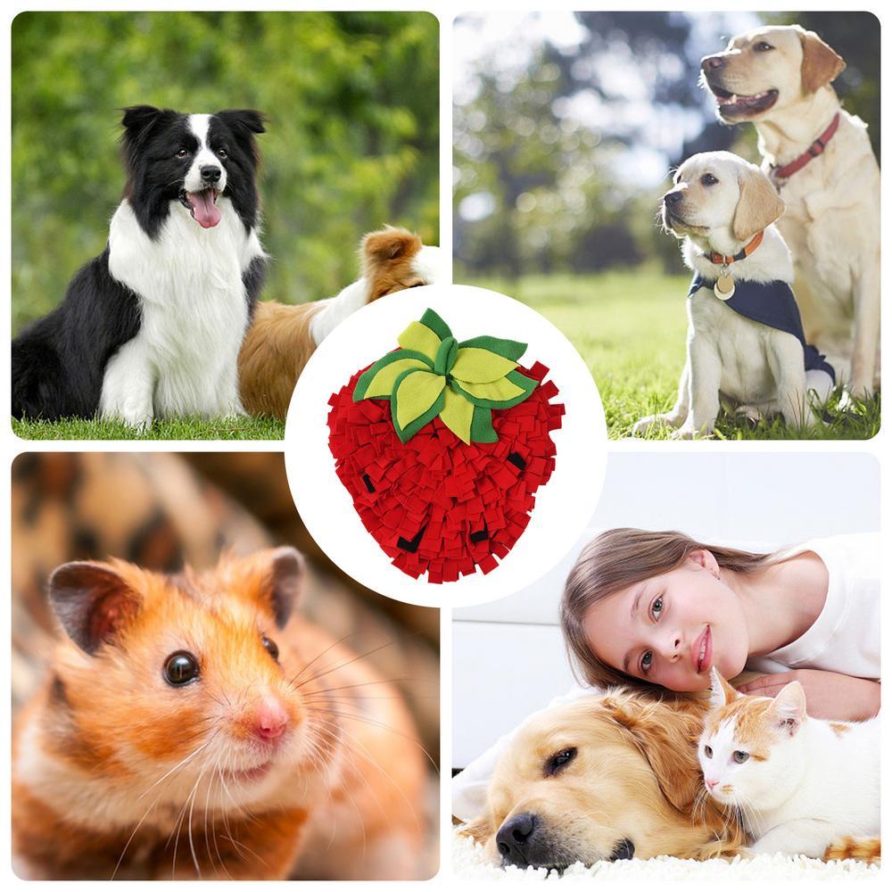 JMT-483530 Interactive Pet Sniffing Slow Feeder Mat for Dogs, Cats, Rabbits - Engaging Foraging Toy with Strawberry Design
