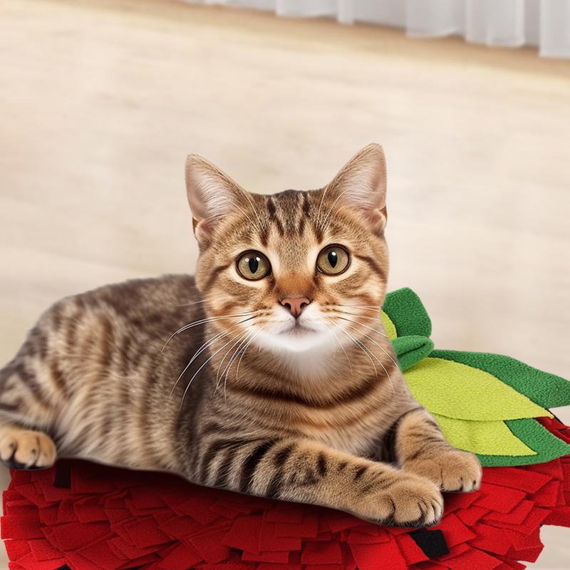 JMT-483530 Interactive Pet Sniffing Slow Feeder Mat for Dogs, Cats, Rabbits - Engaging Foraging Toy with Strawberry Design