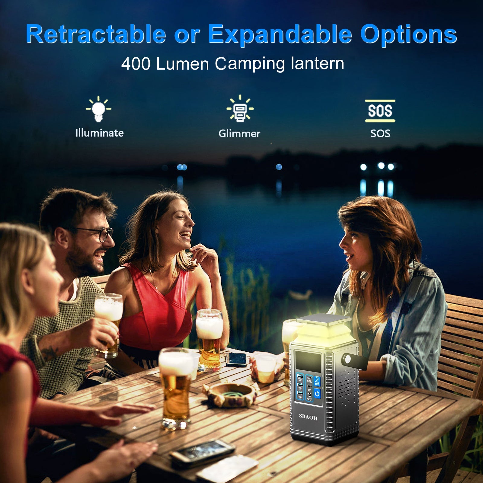JMT-484042 Portable 296Wh Power Bank with Solar Charging and USB Output for Outdoor Use