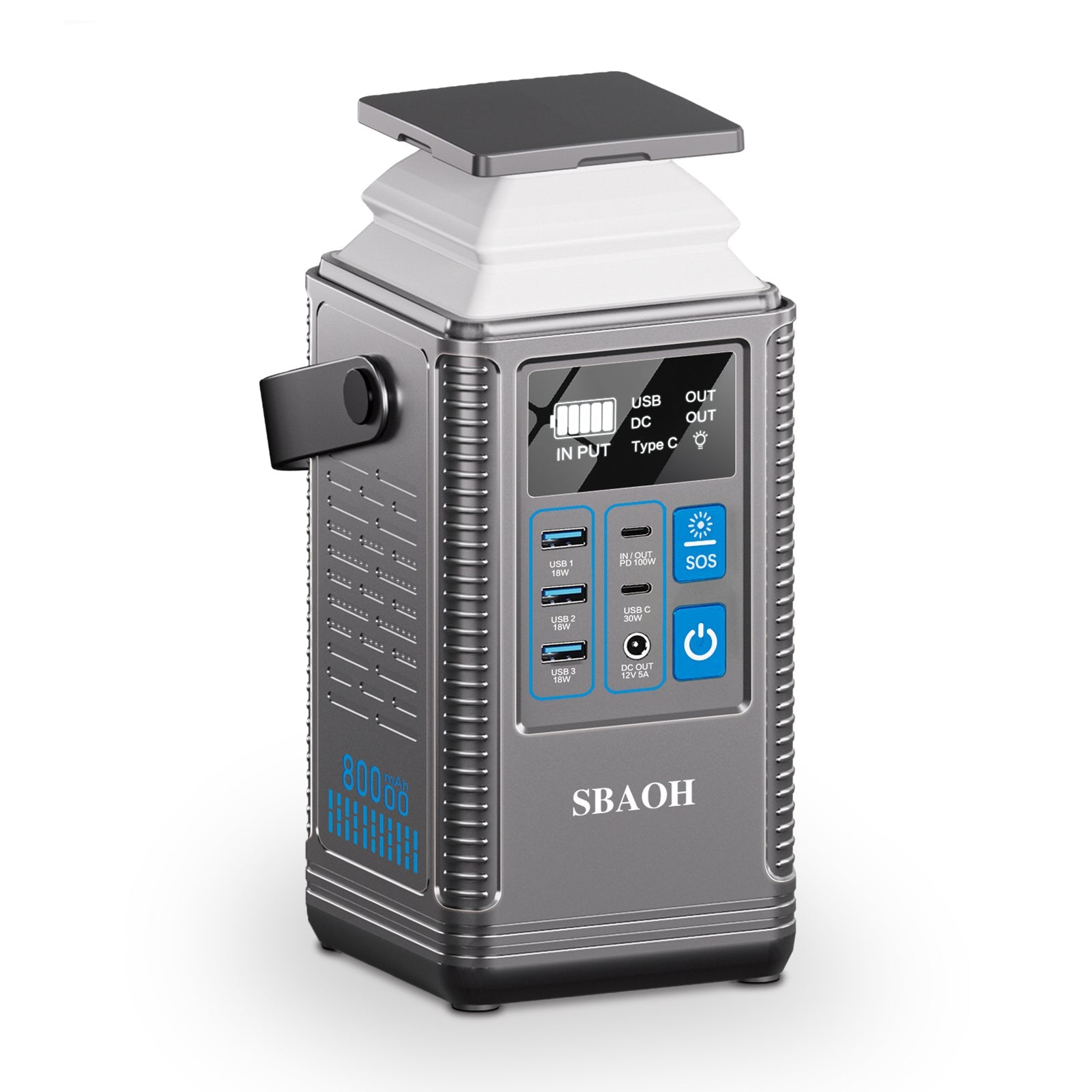 JMT-484042 Portable 296Wh Power Bank with Solar Charging and USB Output for Outdoor Use