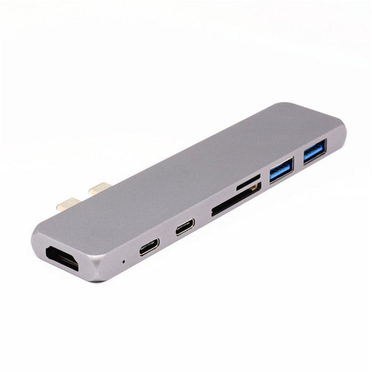 JMT-484490 7-in-1 Dual Type-C HDMI Docking Station with USB 3.0 & Power Delivery