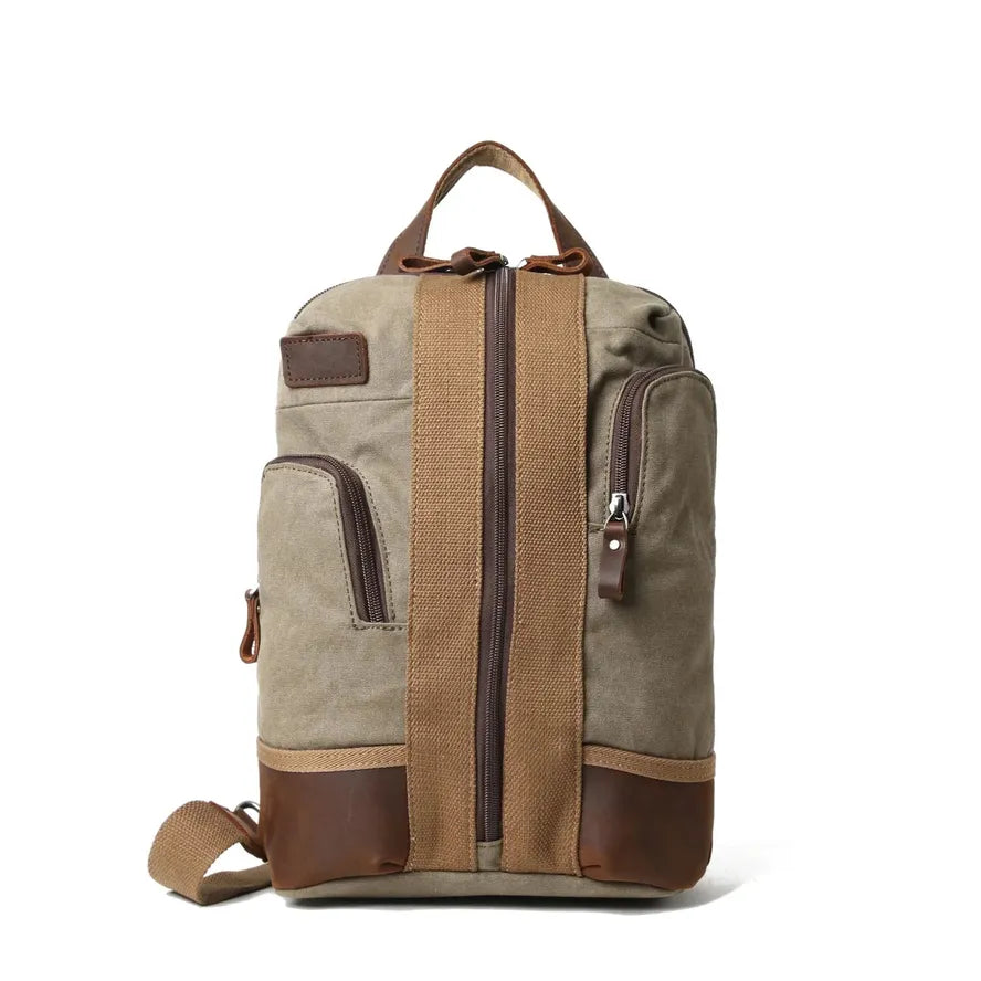 JMT-484746 Retro Canvas Crossbody Chest Bag for Men - Waterproof Outdoor Shoulder Bag