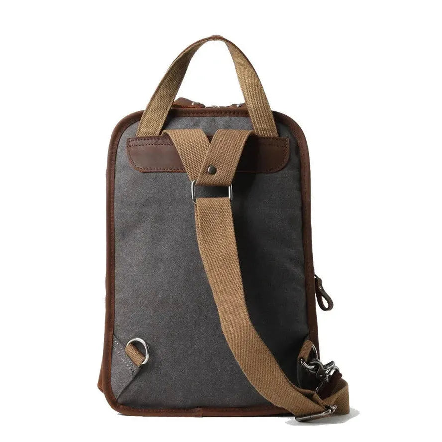 JMT-484746 Retro Canvas Crossbody Chest Bag for Men - Waterproof Outdoor Shoulder Bag