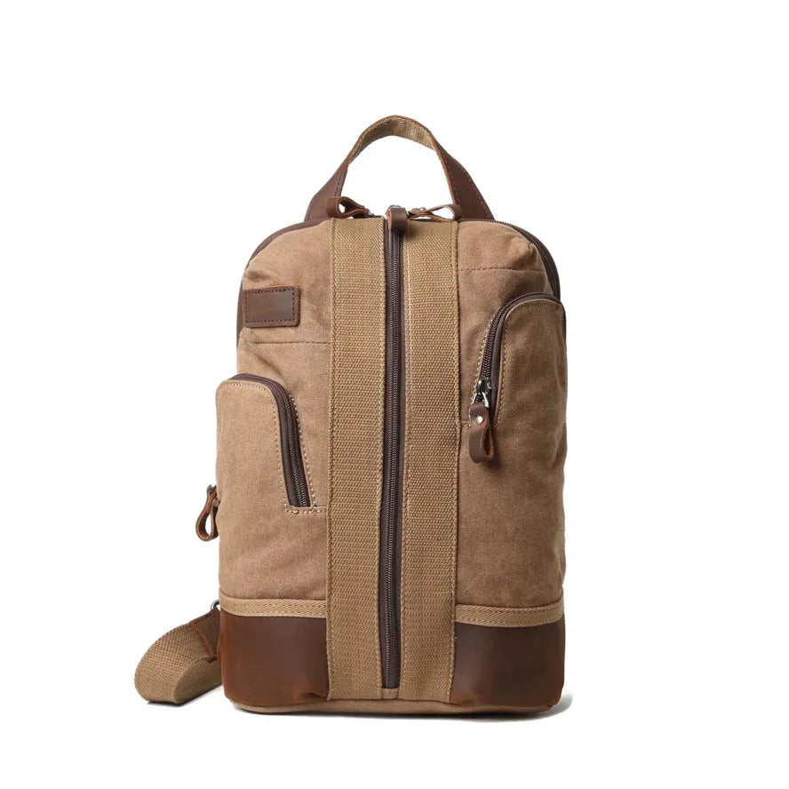 JMT-484746 Retro Canvas Crossbody Chest Bag for Men - Waterproof Outdoor Shoulder Bag