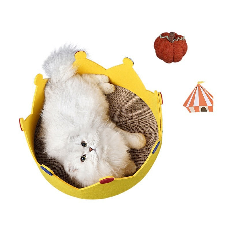 JMT-484874 Felt Corrugated Paper Cat Nest for Scratching, Climbing, and Resting